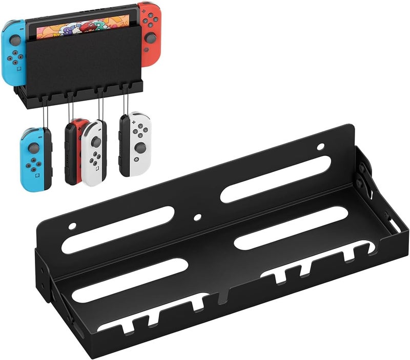 Riuog Wall Mount Stand for Nintendo Switch - Switch Controller Holder with Hooks for Hanging Joy-Cons, for Nintendo Switch Models and OLED -Saving Design - Image 1